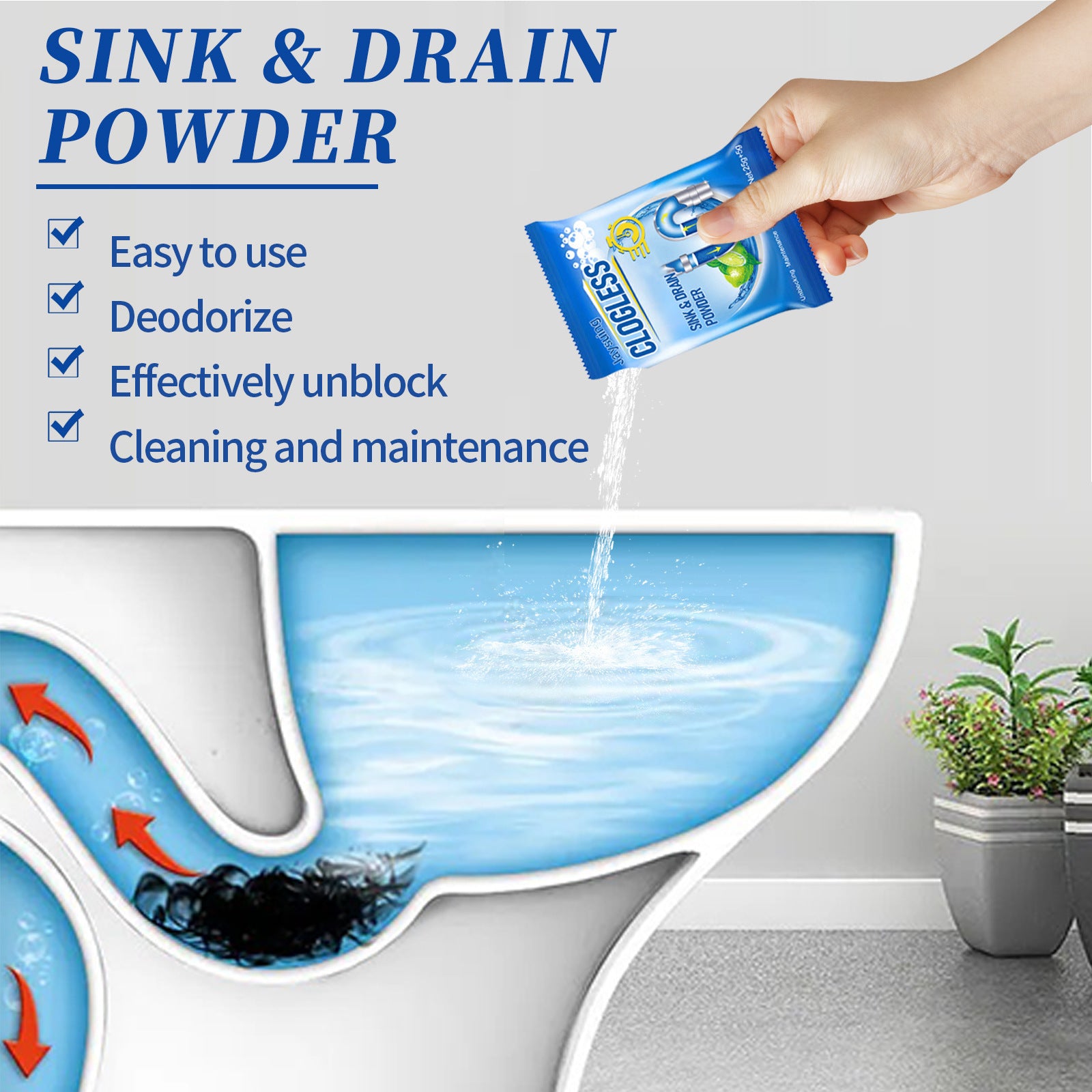Drain Pipe Blockage Removal Powder