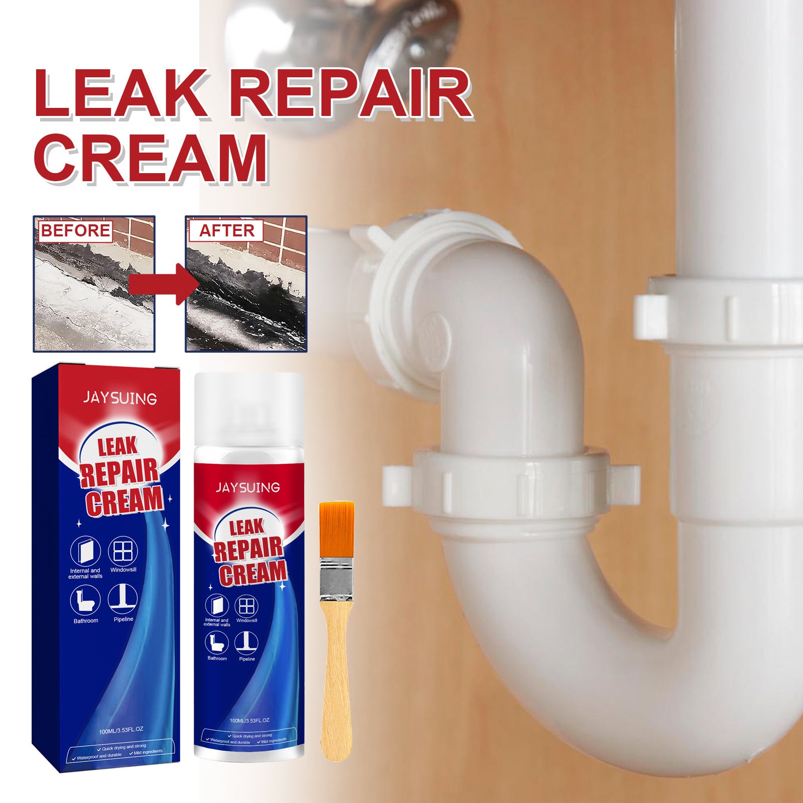 Bathroom Pipe Wall Repair Adhesive