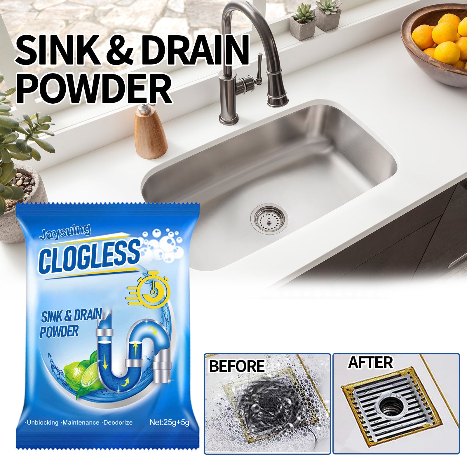 Drain Pipe Blockage Removal Powder
