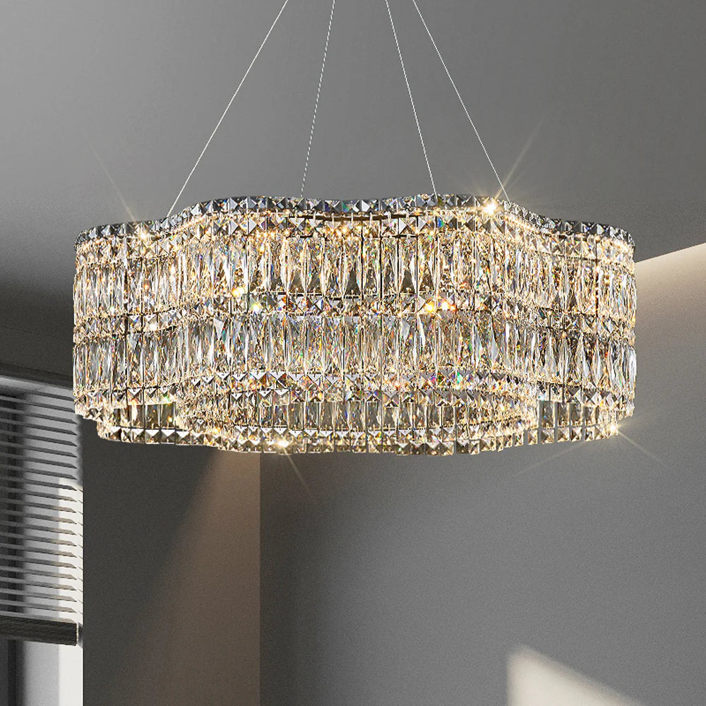 Elegant Modern Floral Crystal Chandelier