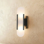 Elegant Opal Alabaster Metal Wall Light