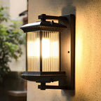 Elegant Rectangular Lantern-Style Glass Wall Light