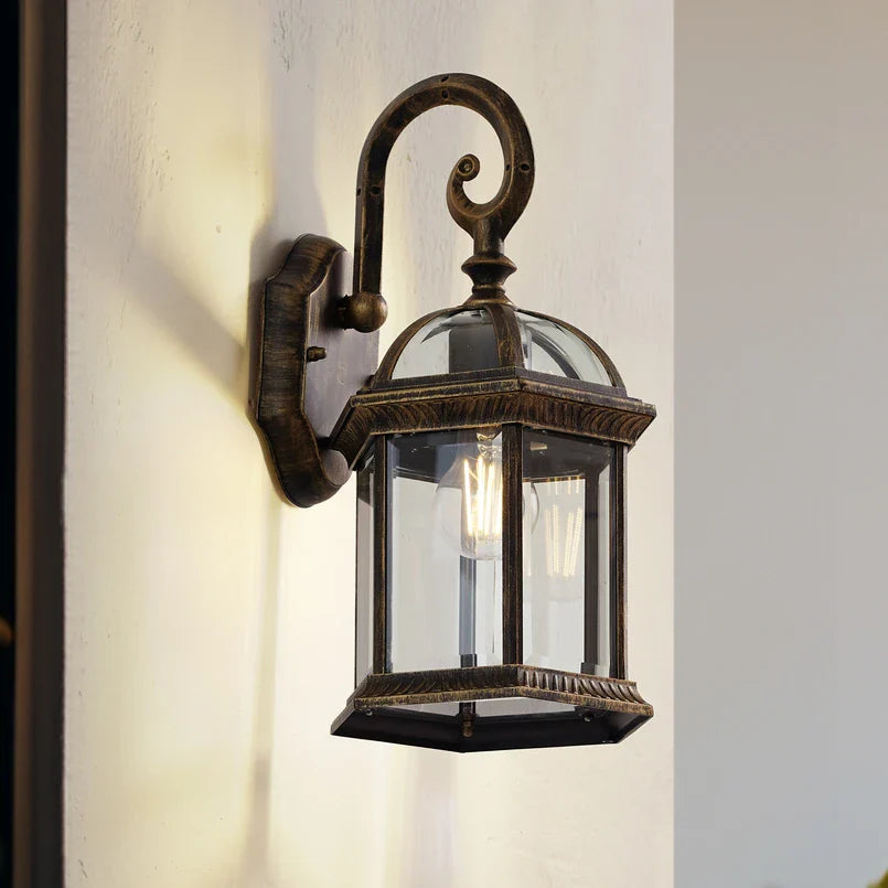 Classical Antique Lantern Glass Wall Light