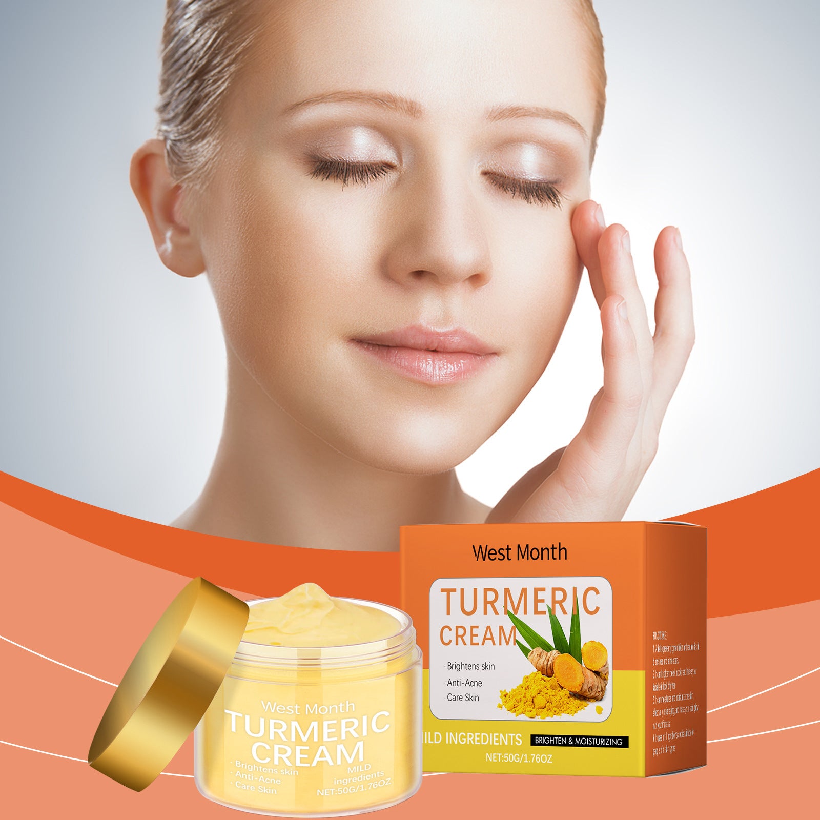 Turmeric Hydrating Skin Daily Gentle Care Moisturizing Facial Cream