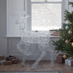 Festive Doe and Fawn Acrylic Illuminated Reindeer Set