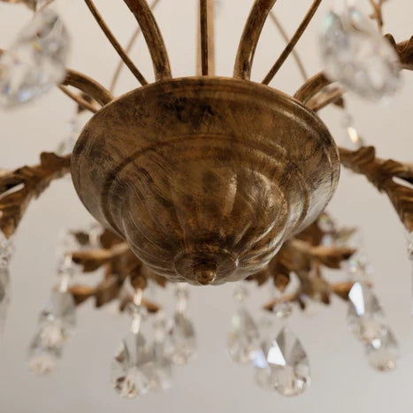 Classical Multi-tiered Crystal Drops Chandelier