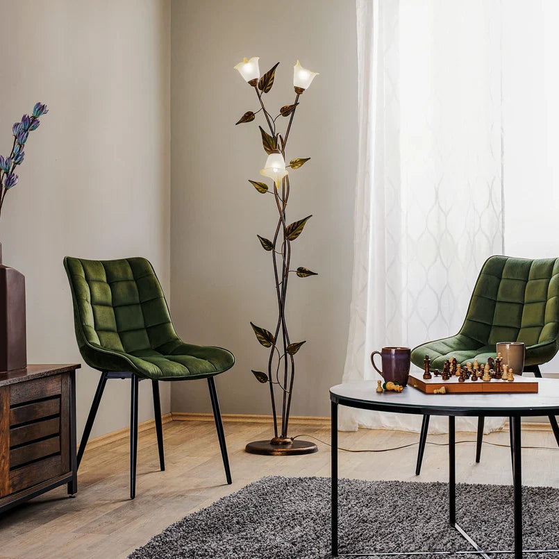 Stylish Twisting Vine Glass Floor Lamp