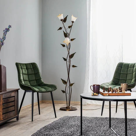 Stylish Twisting Vine Glass Floor Lamp