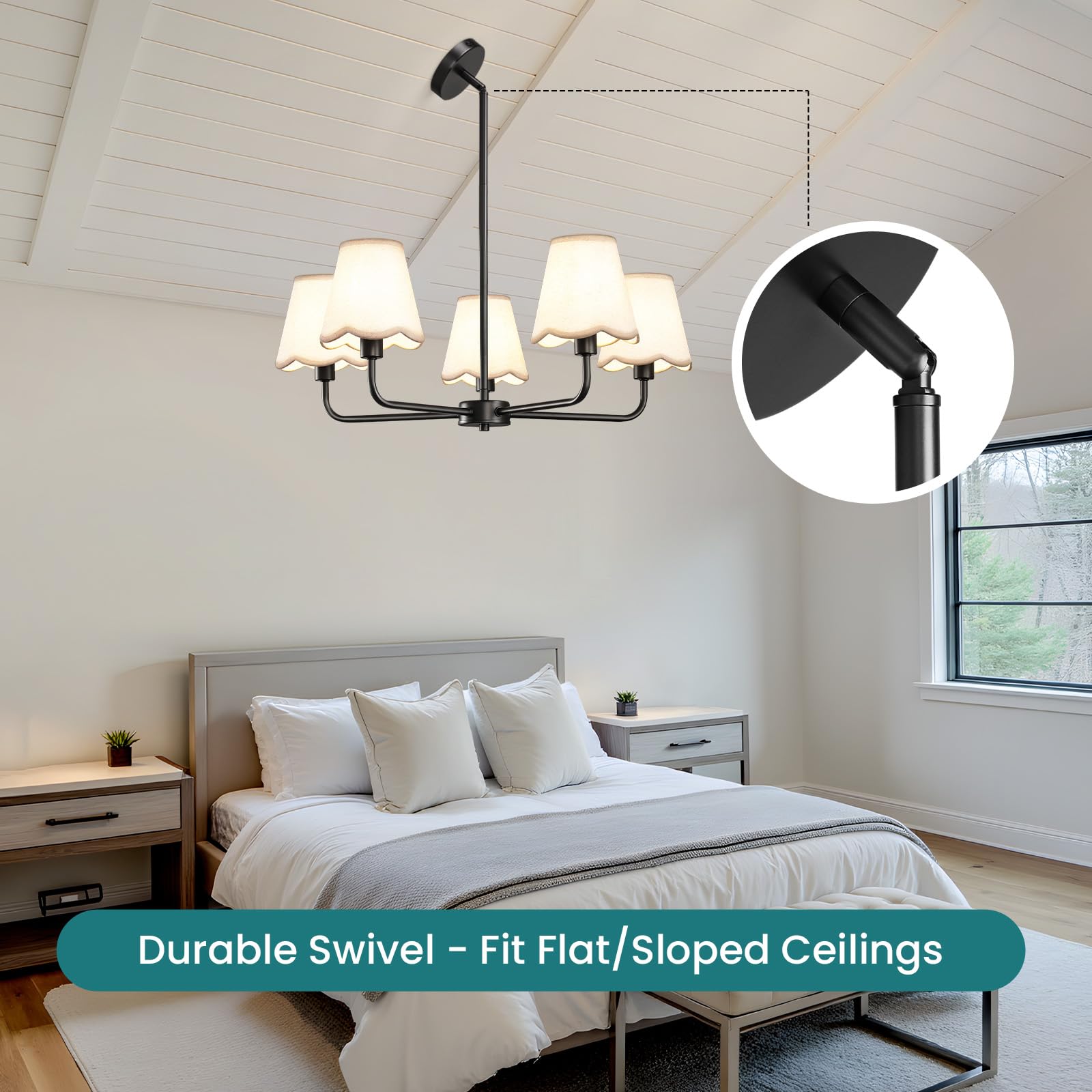Vintage Sleek Lampshade Chandelier