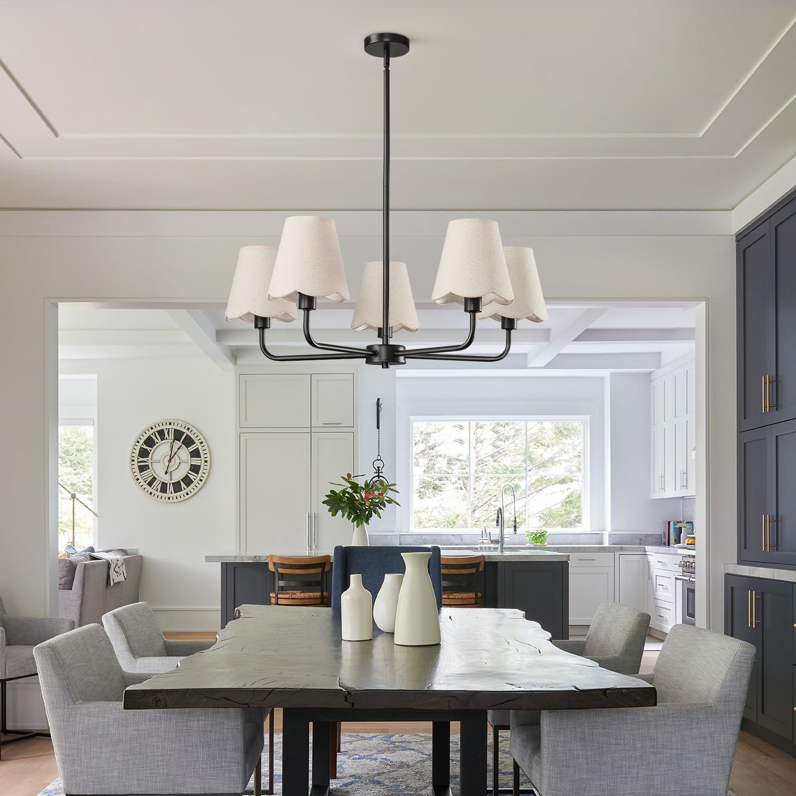 Vintage Sleek Lampshade Chandelier