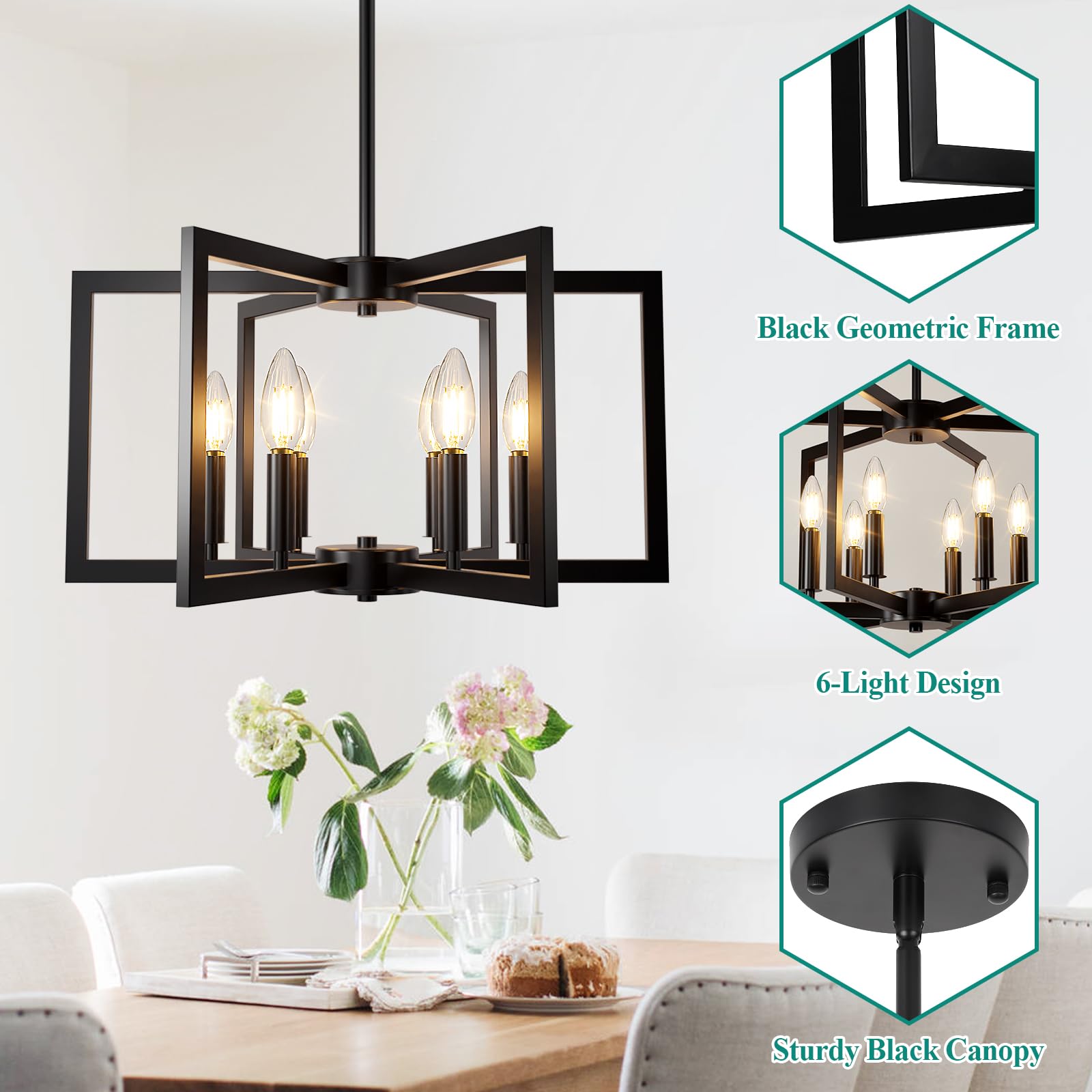 Rustic Farmhouse Metal Chandelier