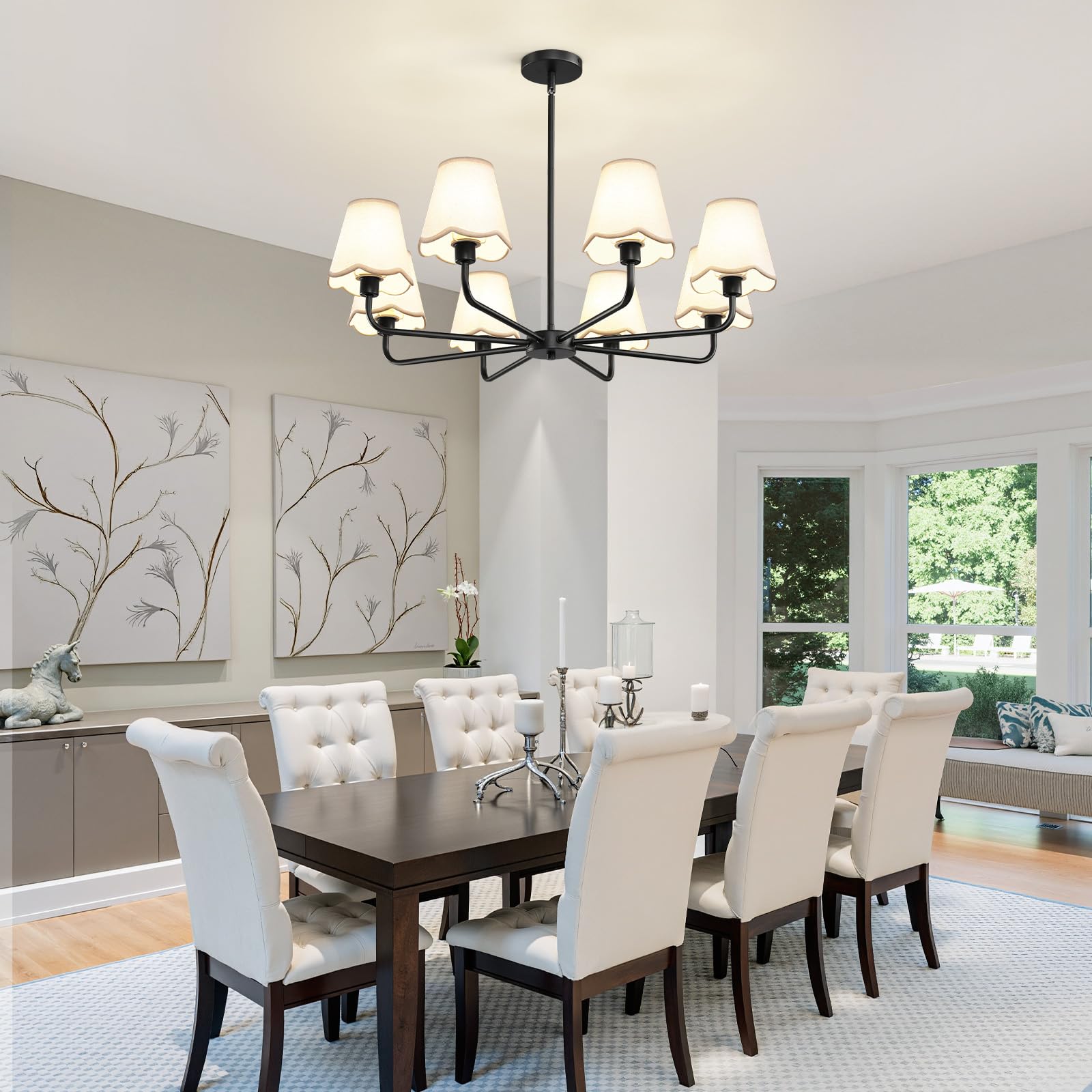 Vintage Sleek Lampshade Chandelier