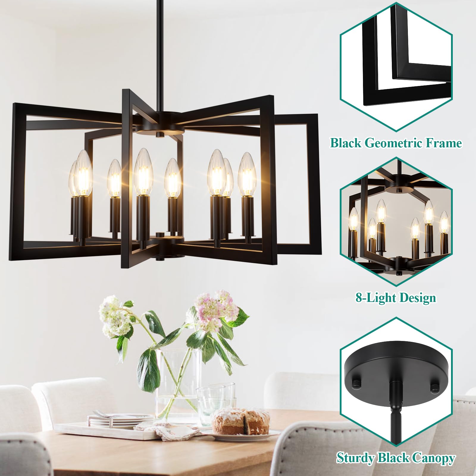 Rustic Farmhouse Metal Chandelier