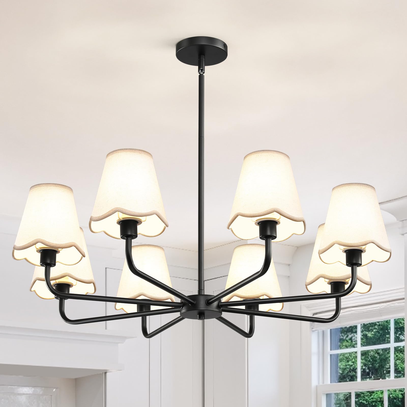 Vintage Sleek Lampshade Chandelier