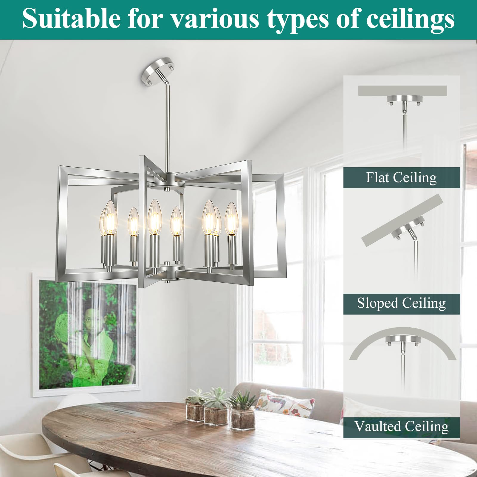 Rustic Farmhouse Metal Chandelier