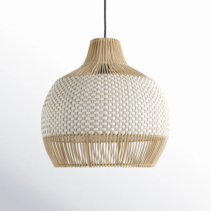 Classic Woven Rattan Dome Pendant Light