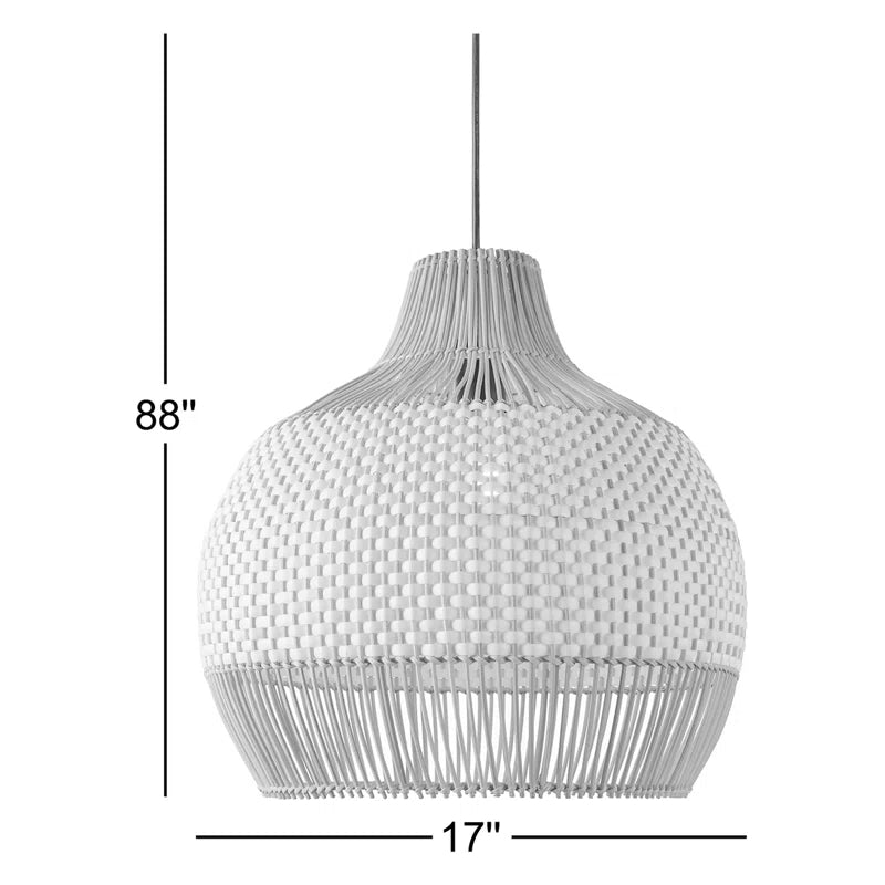 Classic Woven Rattan Dome Pendant Light