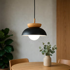 Modern Semi-Circle Wood Pendant Light