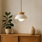 Modern Semi-Circle Wood Pendant Light