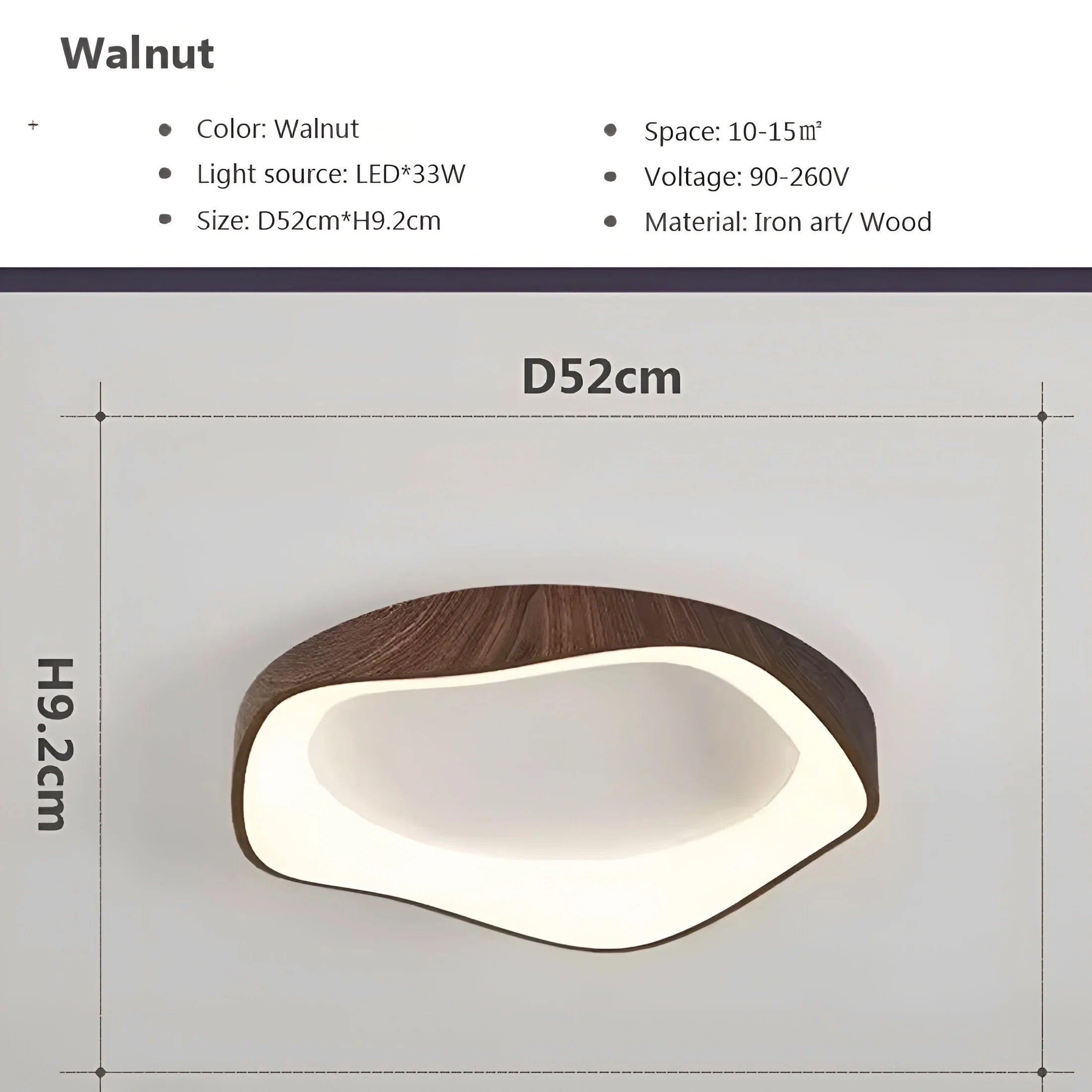 Wooden Lace LED Matte Finish Ceiling Light