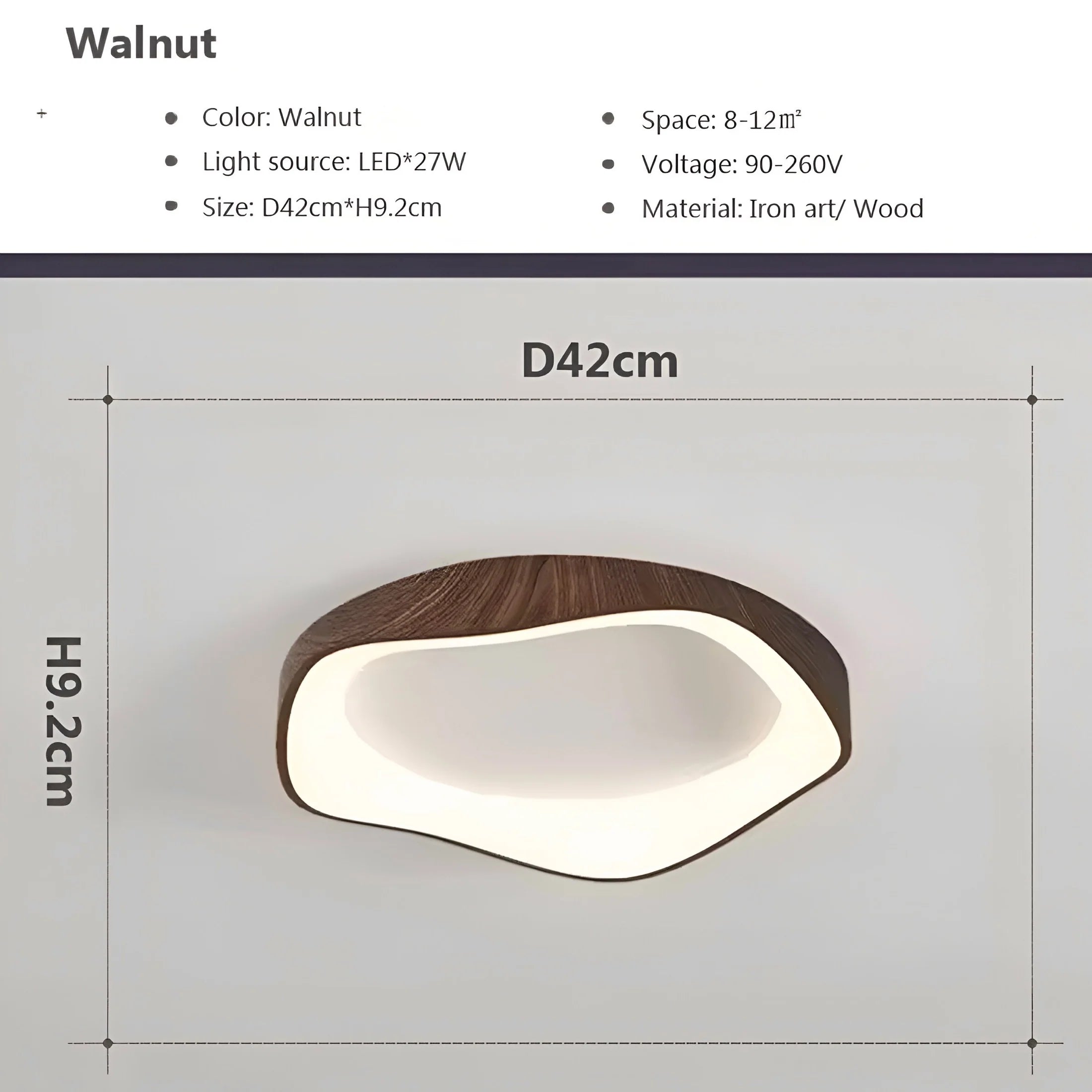 Wooden Lace LED Matte Finish Ceiling Light