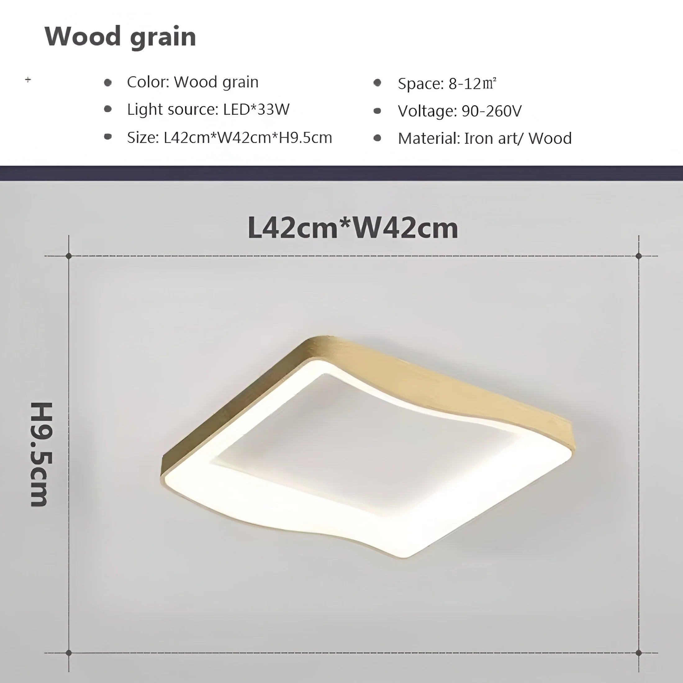 Wooden Lace LED Matte Finish Ceiling Light