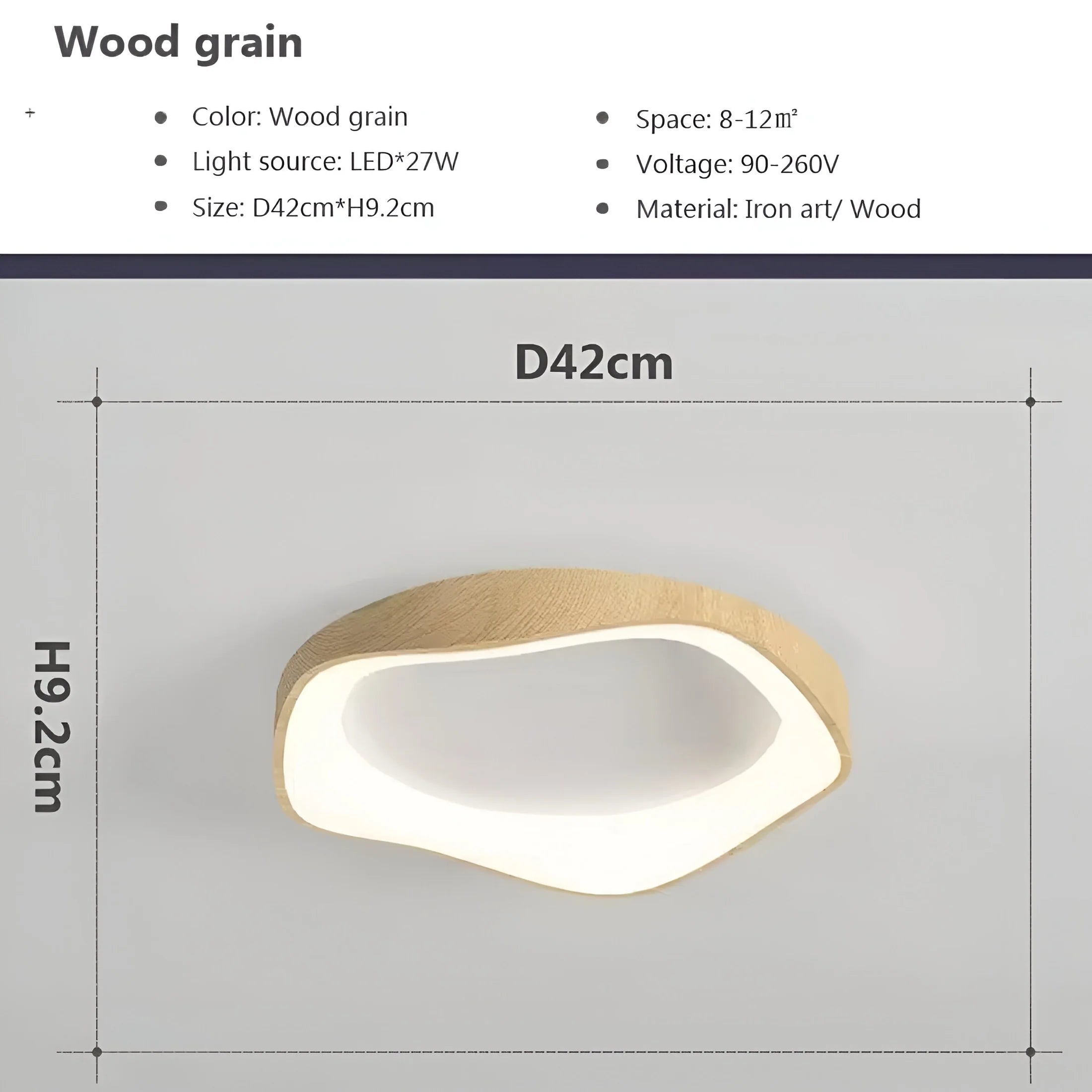 Wooden Lace LED Matte Finish Ceiling Light