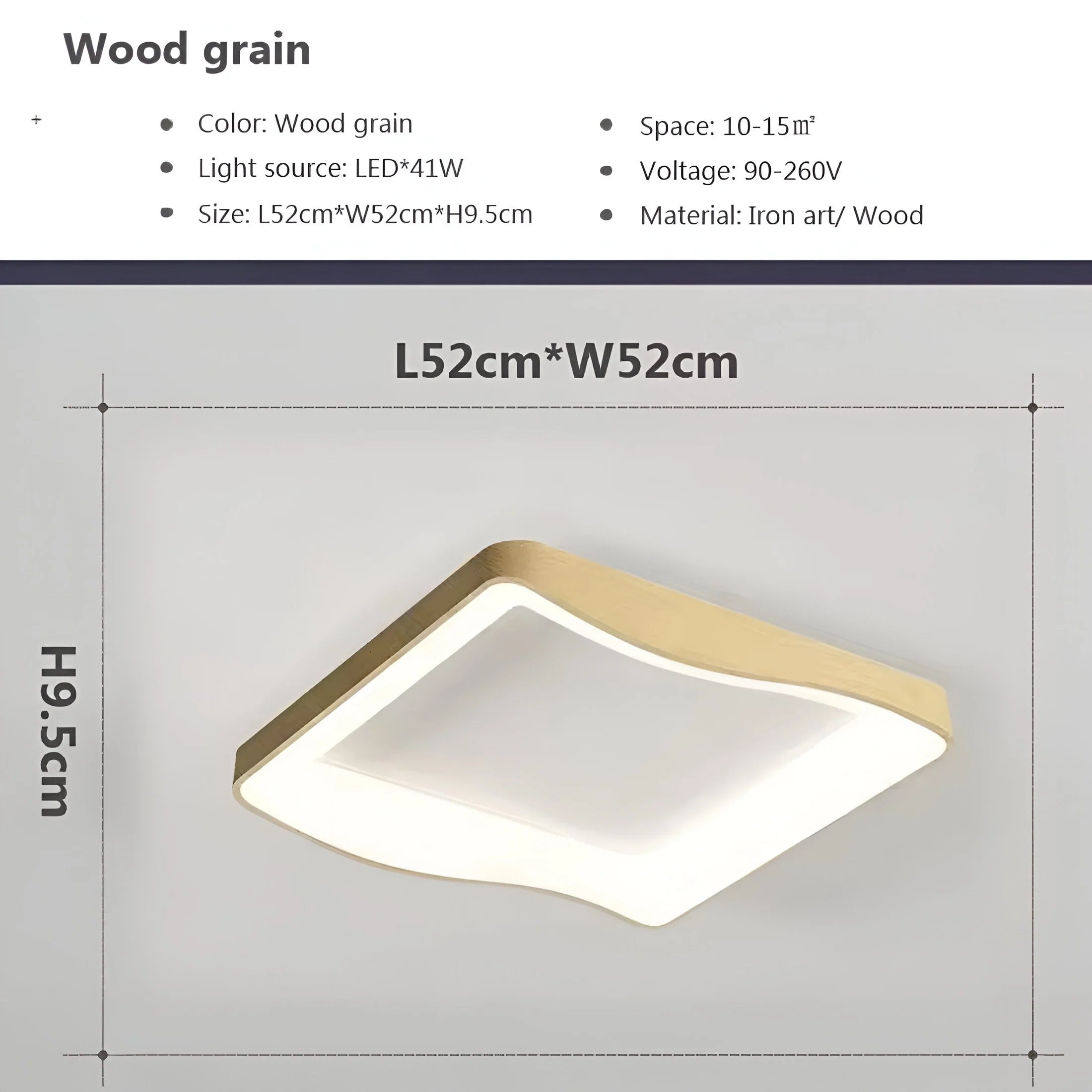 Wooden Lace LED Matte Finish Ceiling Light