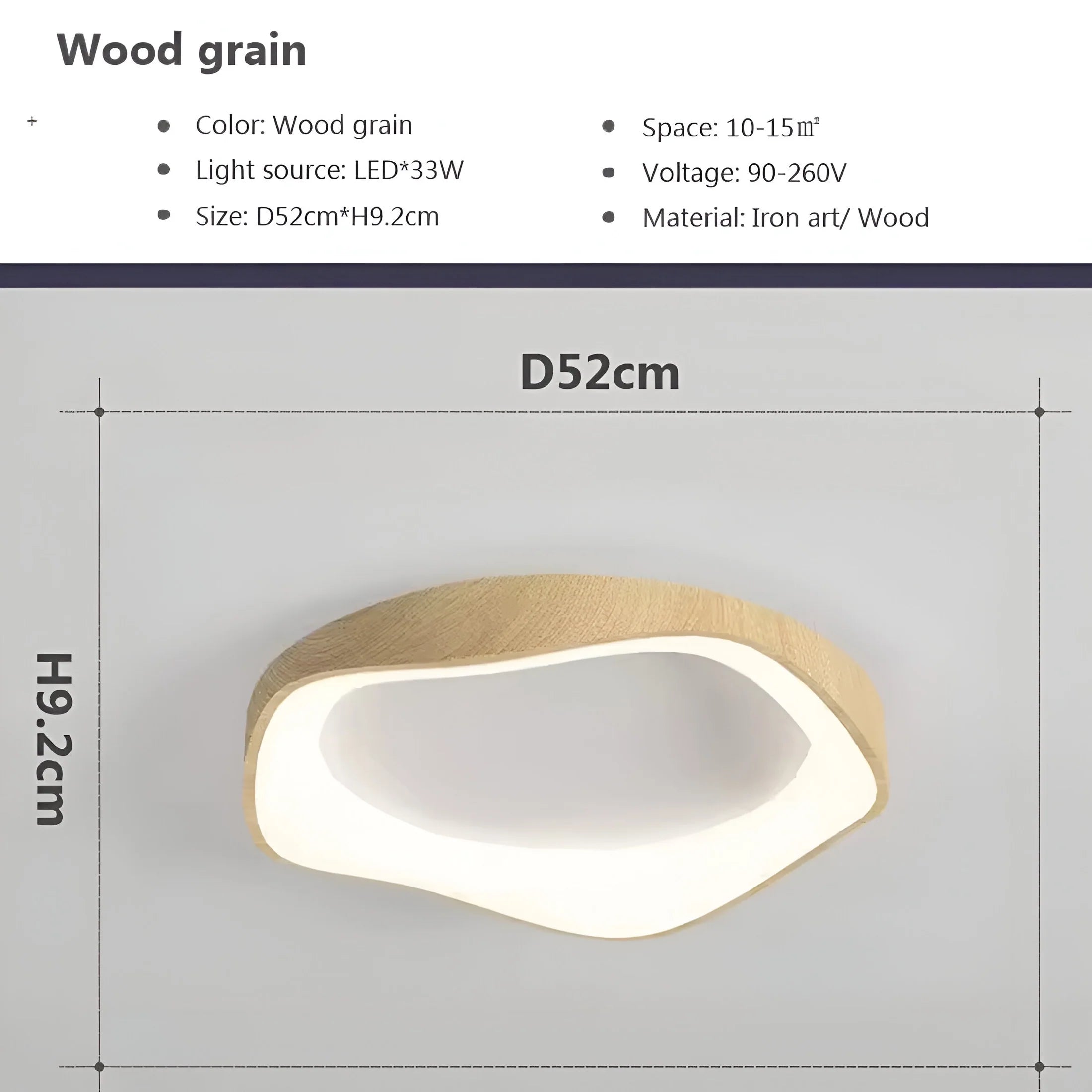 Wooden Lace LED Matte Finish Ceiling Light
