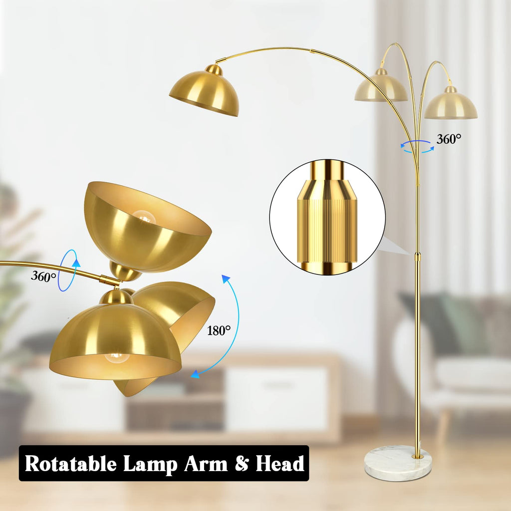 Elegant Arc Marble Base Floor Lamp