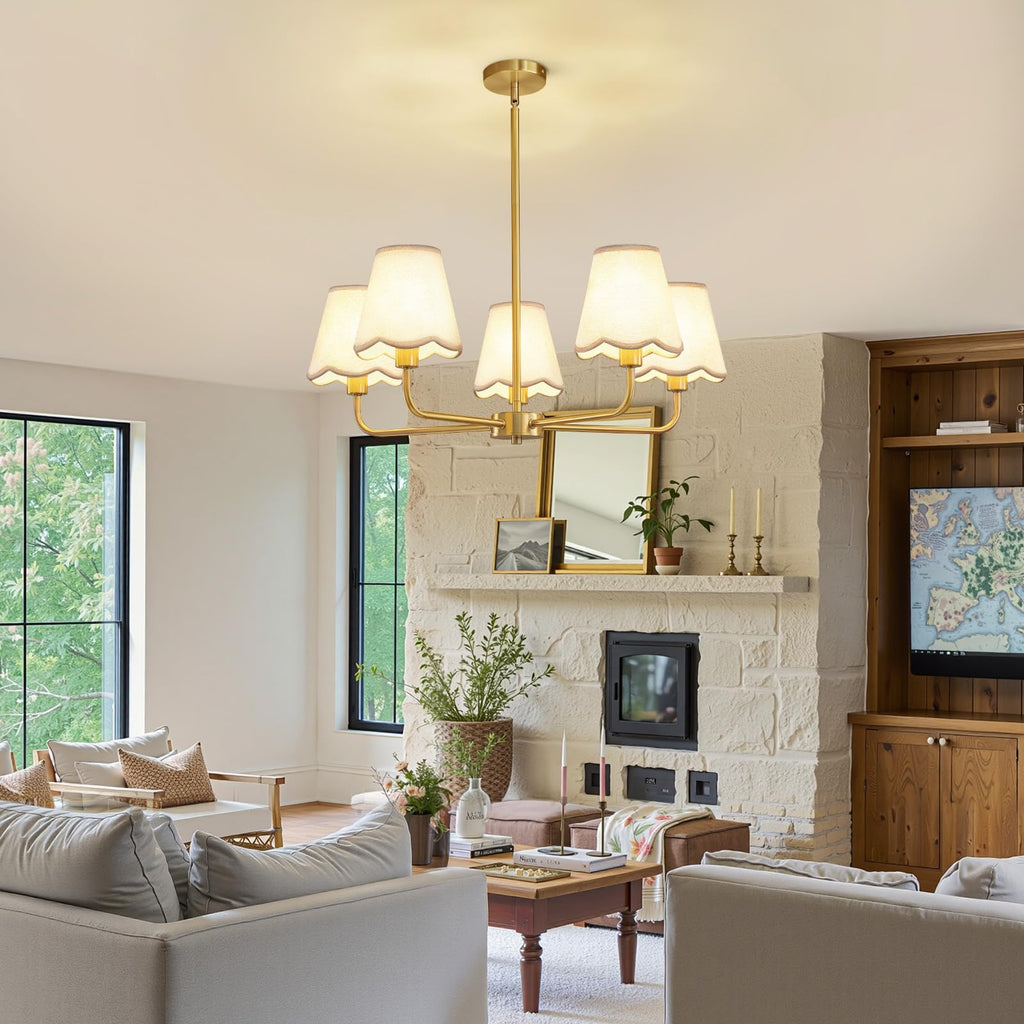 Vintage Sleek Lampshade Chandelier