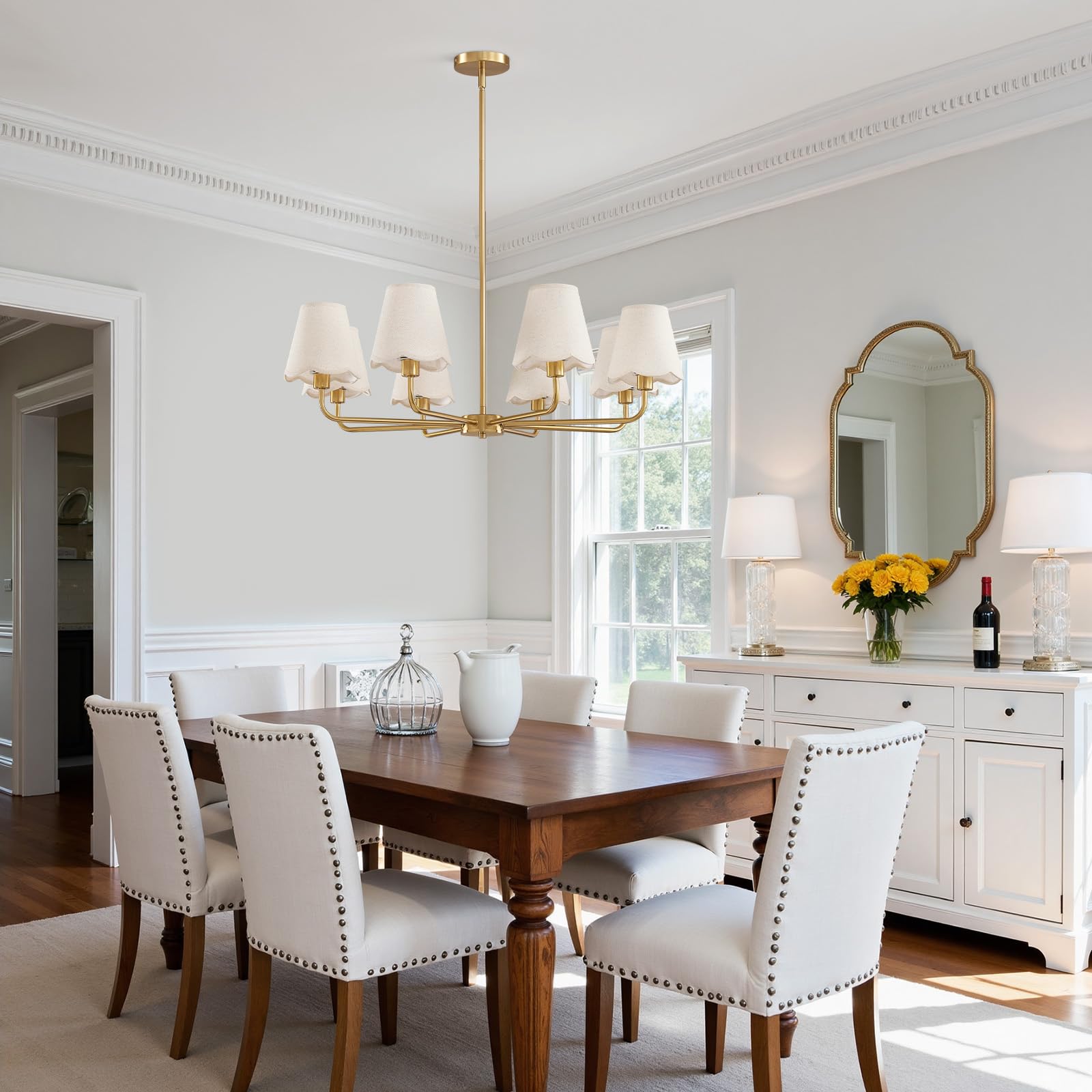 Vintage Sleek Lampshade Chandelier