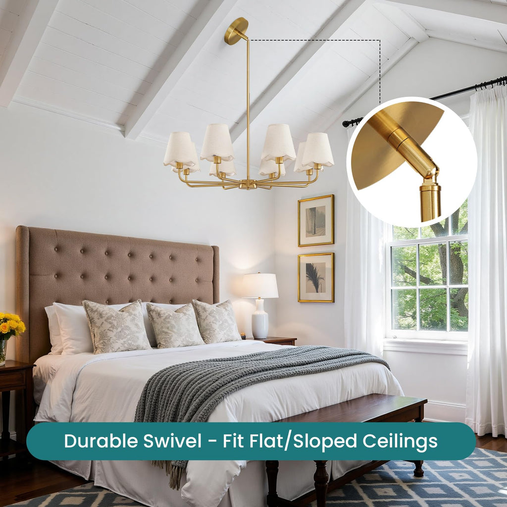 Vintage Sleek Lampshade Chandelier