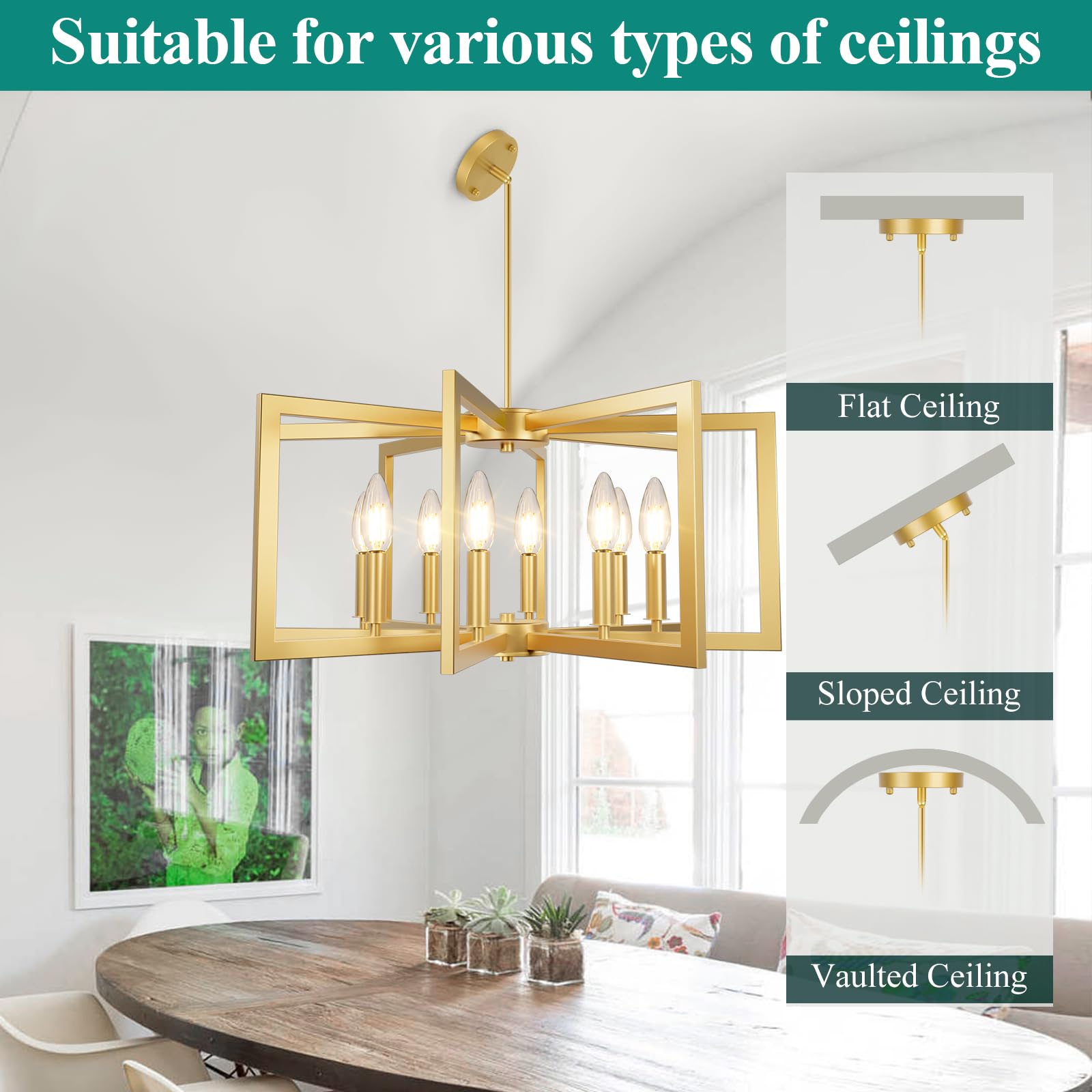 Rustic Farmhouse Metal Chandelier