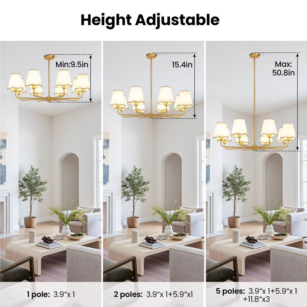 Vintage Sleek Lampshade Chandelier