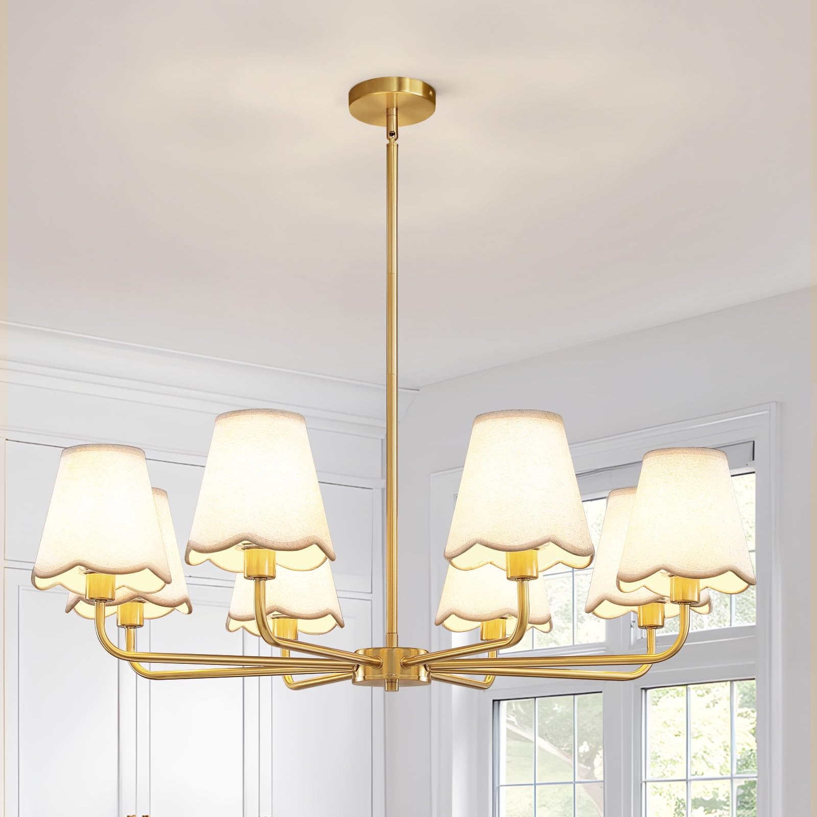 Vintage Sleek Lampshade Chandelier