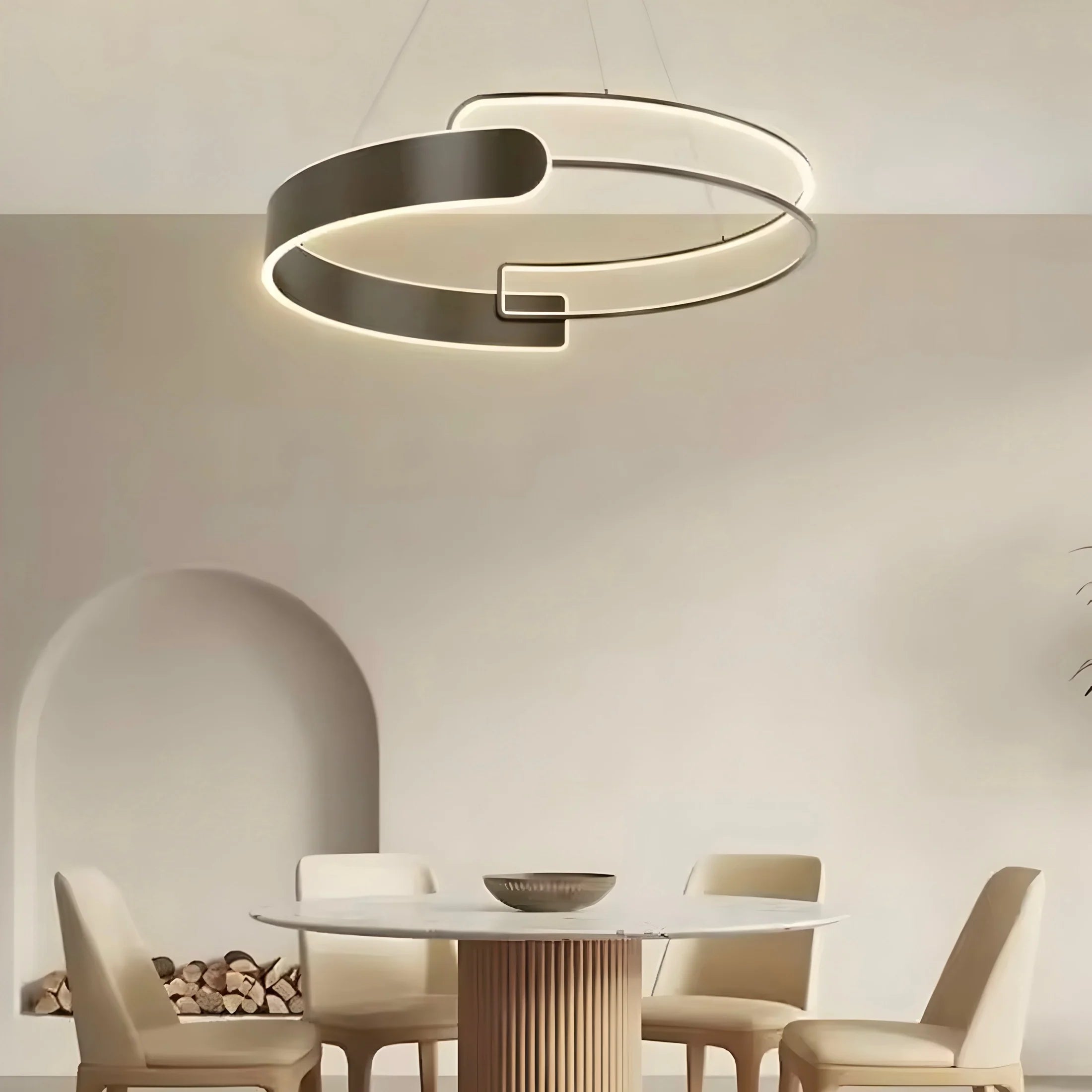 Modern Halo Dual-Ring Pendant Light