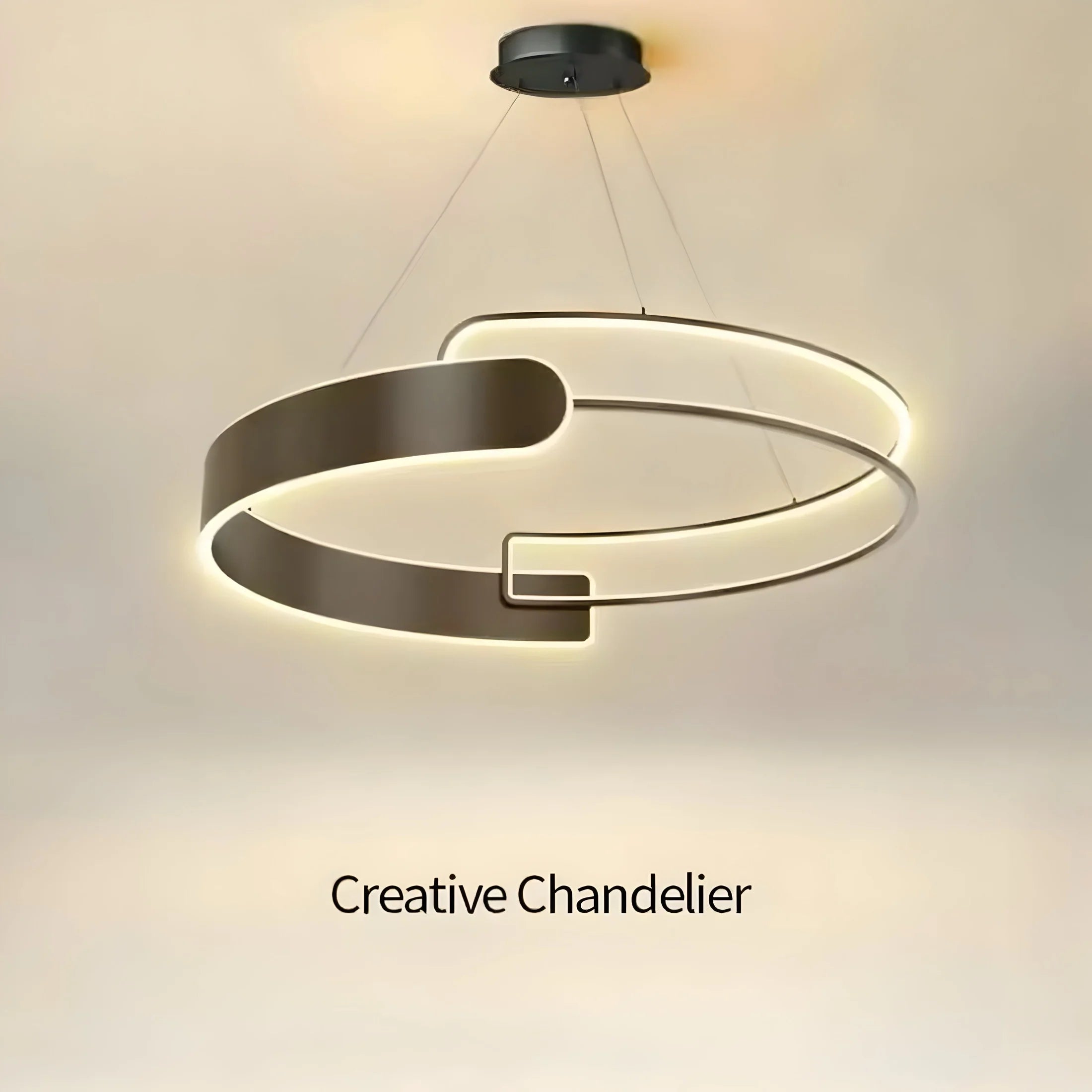 Modern Halo Dual-Ring Pendant Light