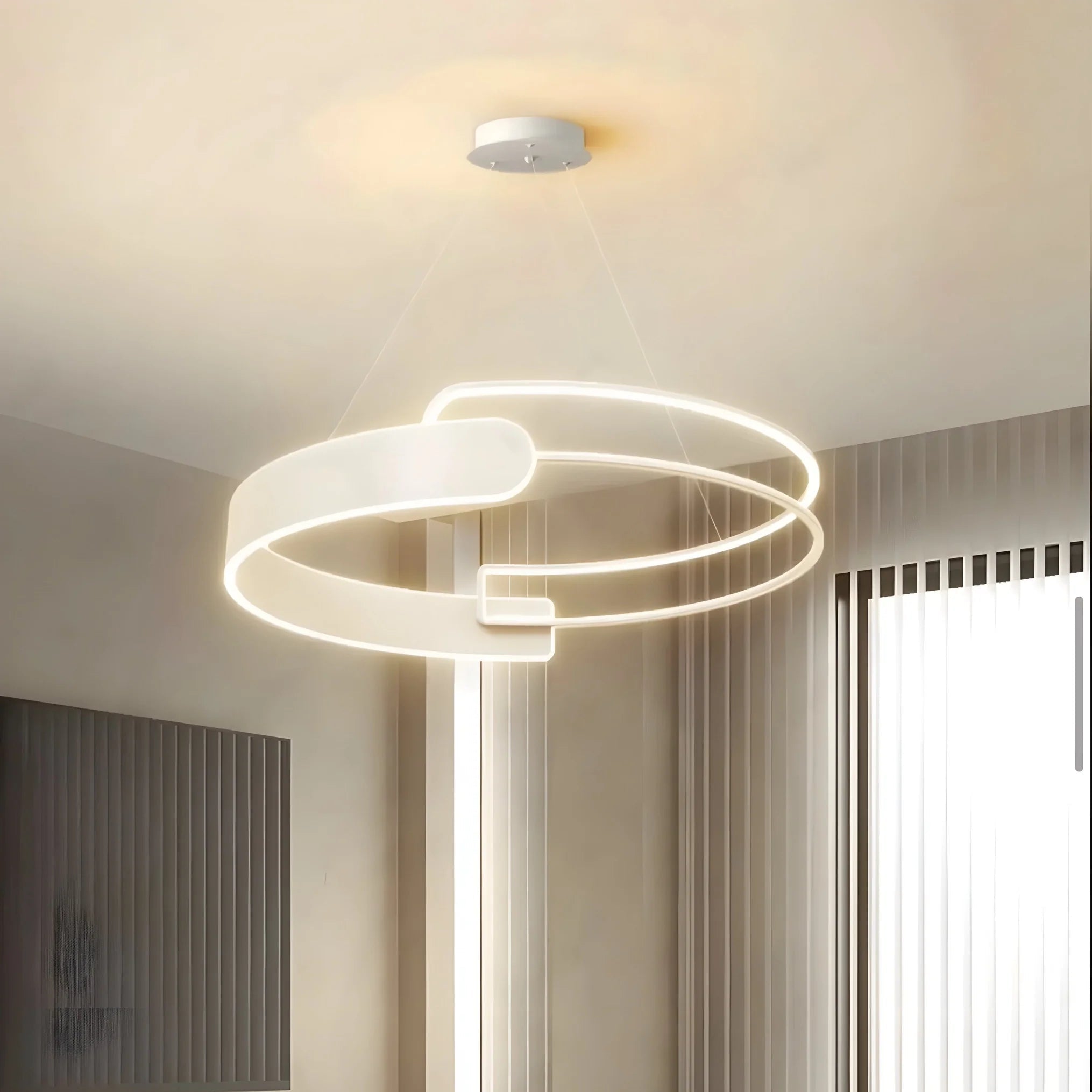 Modern Halo Dual-Ring Pendant Light