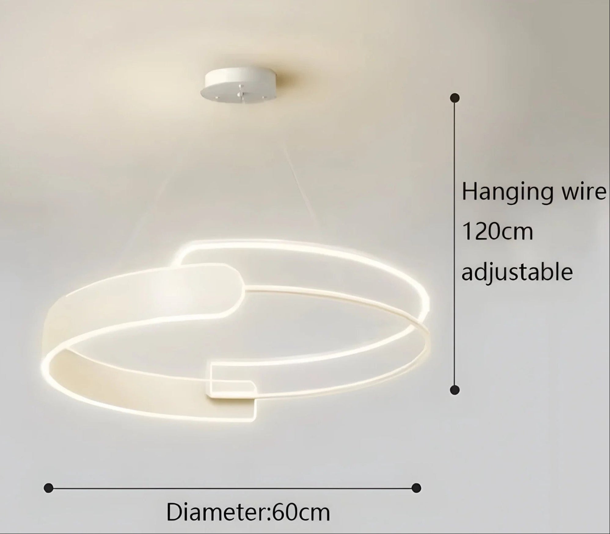 Modern Halo Dual-Ring Pendant Light