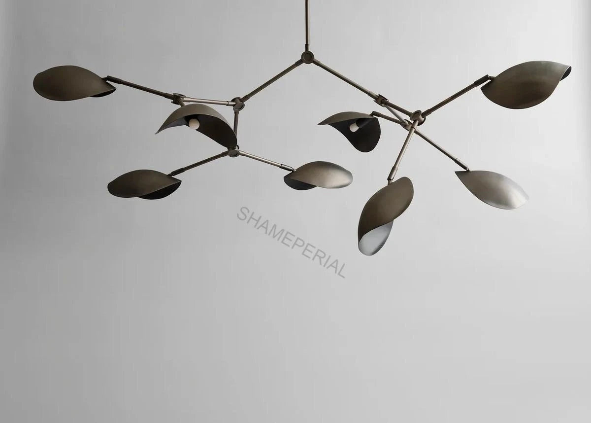 Mid-Century Sculptural Leaf Chandelier