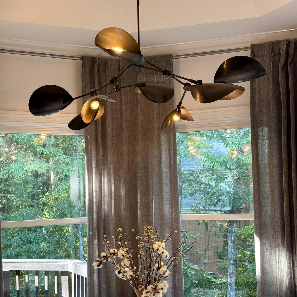 Mid-Century Sculptural Leaf Chandelier