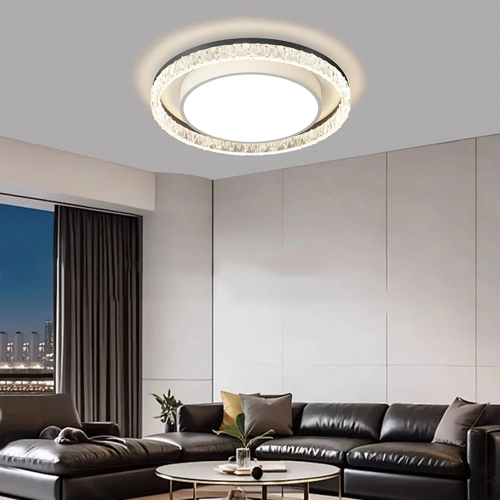 Contemporary Black Round LED Ceiling Light