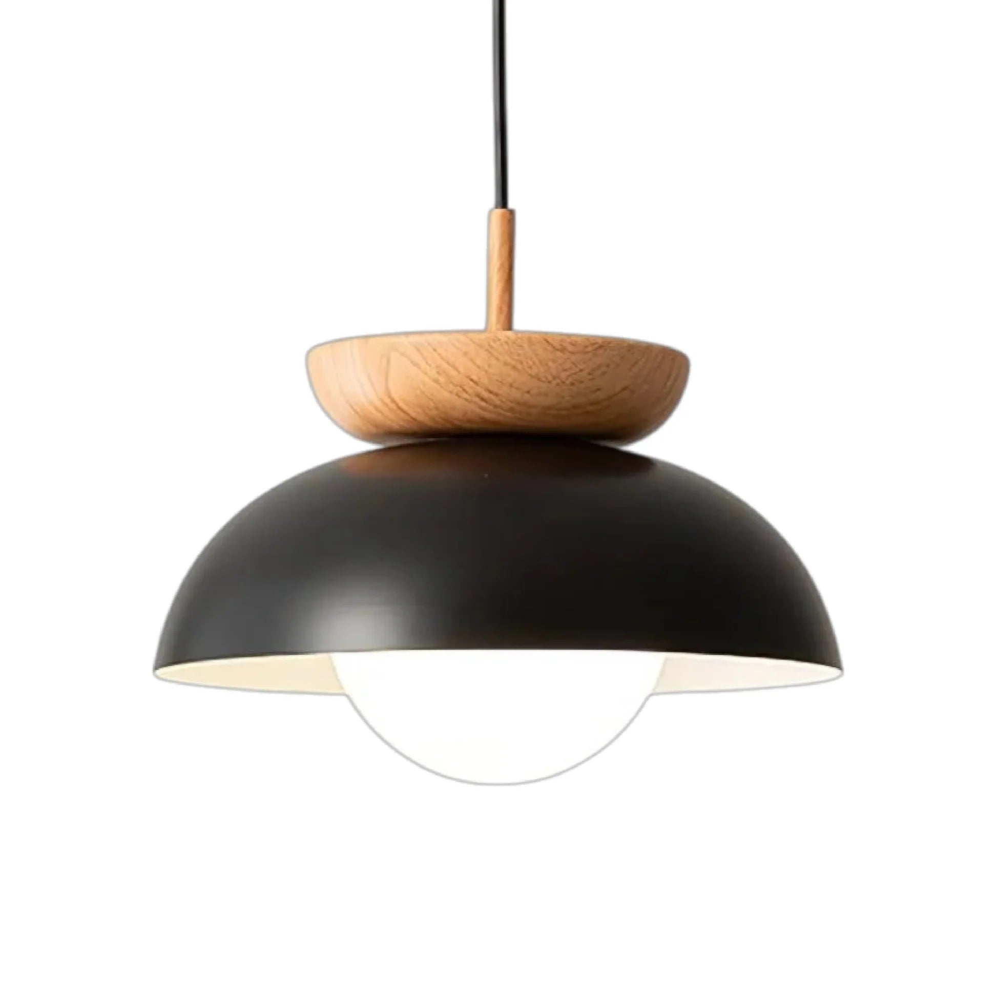 Modern Semi-Circle Wood Pendant Light