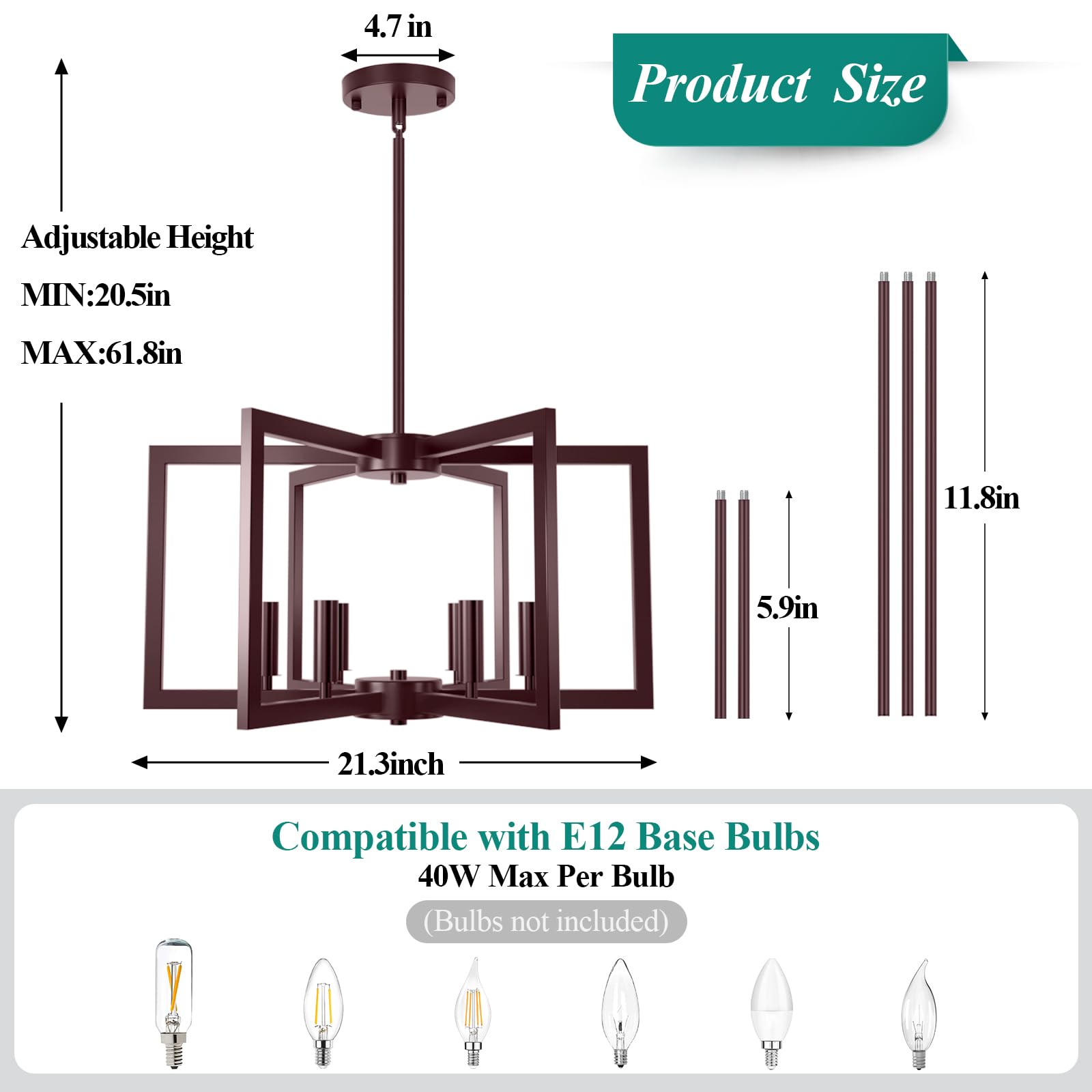 Rustic Farmhouse Metal Chandelier