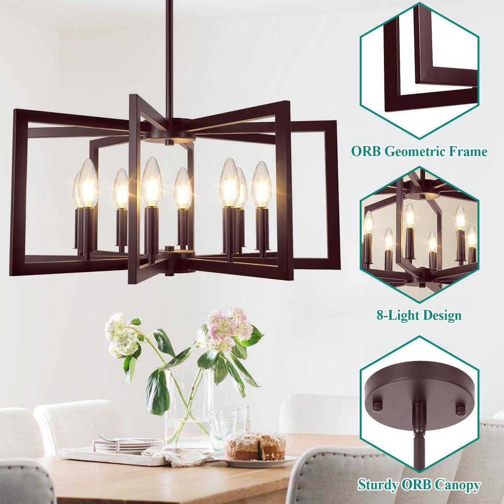 Rustic Farmhouse Metal Chandelier