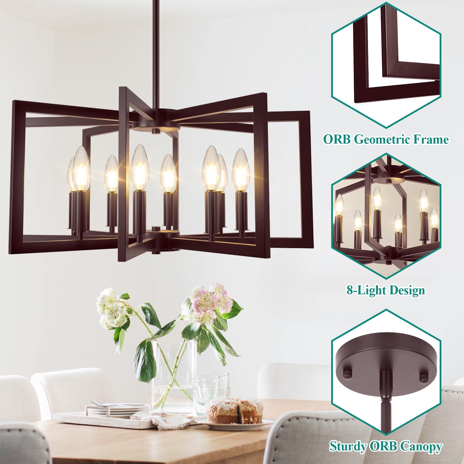 Rustic Farmhouse Metal Chandelier