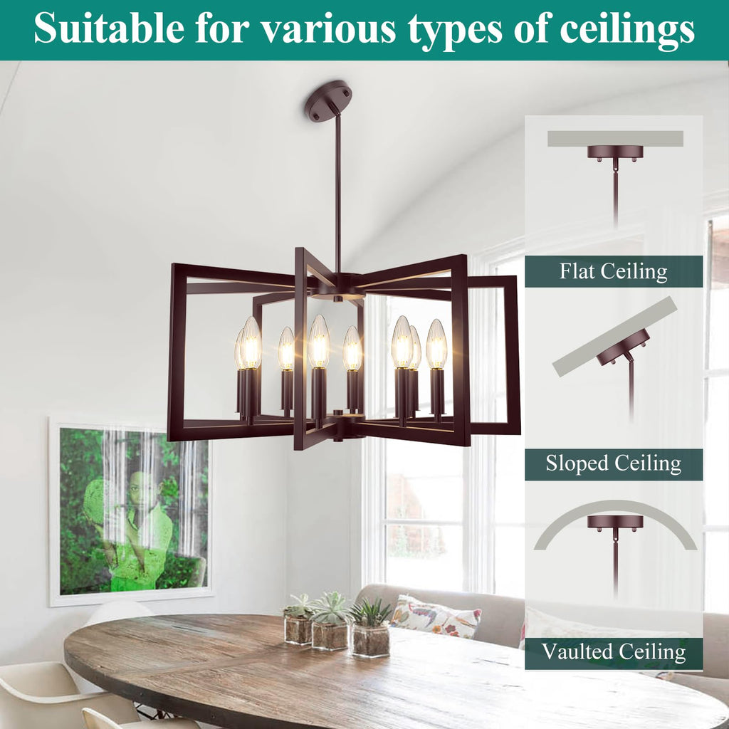 Rustic Farmhouse Metal Chandelier