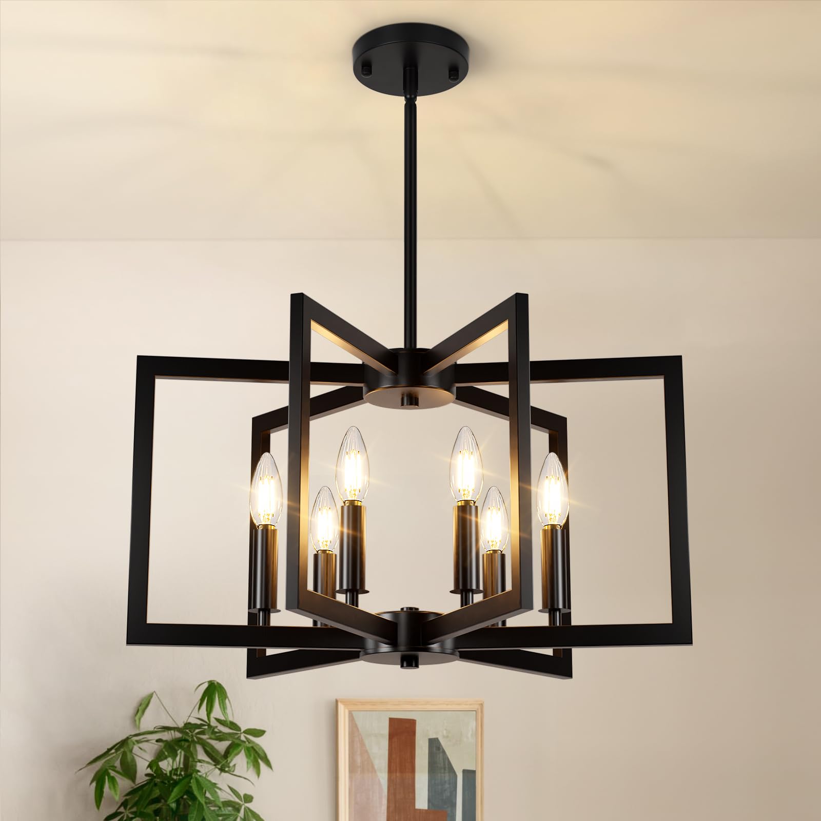 Rustic Farmhouse Metal Chandelier