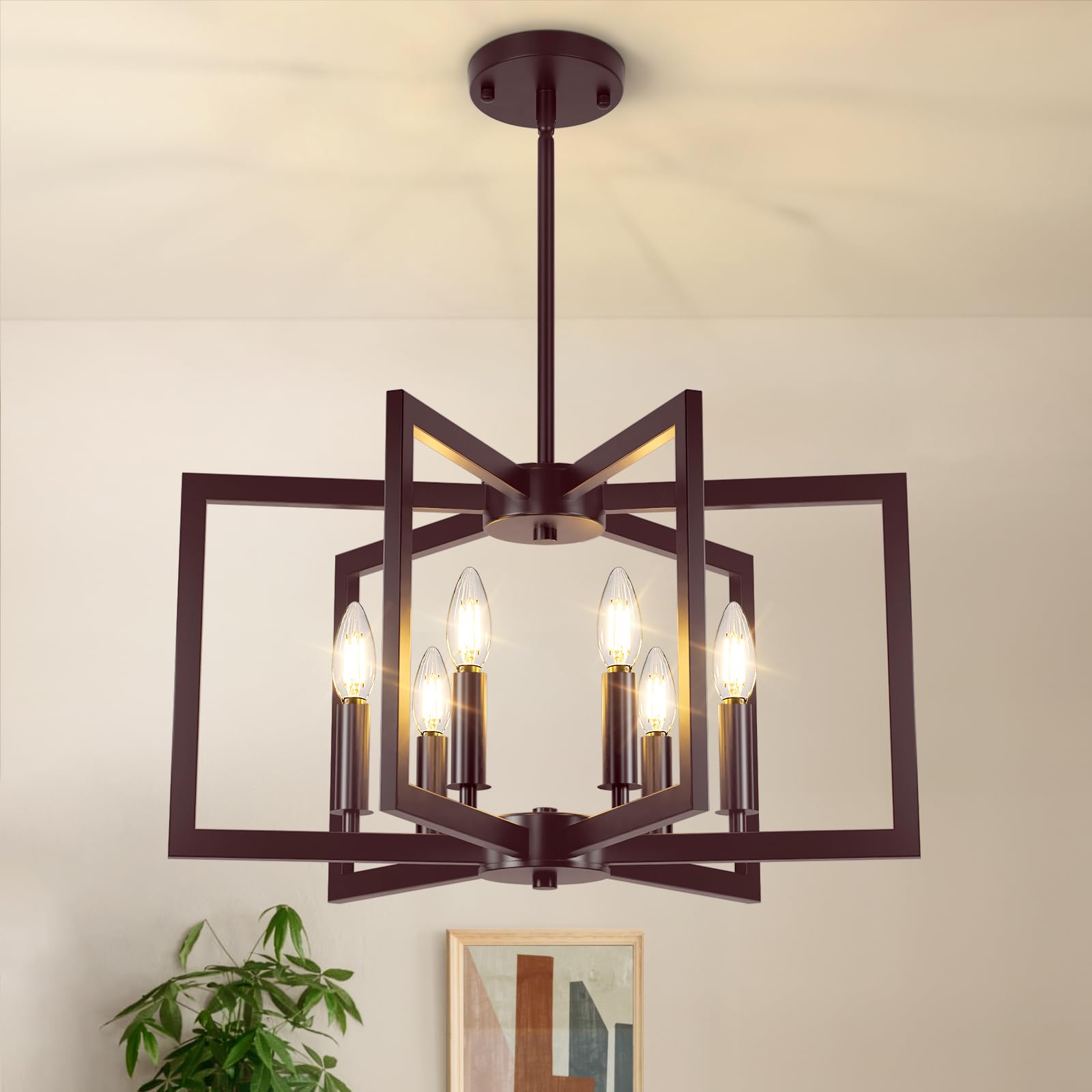 Rustic Farmhouse Metal Chandelier